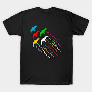 Magical flying birds trail T-Shirt